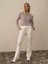 Kadın Ekru Pamuk Dokulu Regular Fit Sweat Pantolon 1
