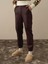 Kadın Bordo Pamuk Dokulu Regular Fit Pantolon 2