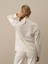 Kadın Kırık Beyaz Pamuk Dokulu Oversize Sweatshirt 4