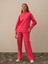 Kadın Pembe Pamuk Dokulu Oversize Sweatshirt 1