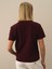 Kadın Bordo Oversize Baskılı Tişört 3