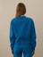 Kadın Mavi Pamuk Dokulu Oversize Sweatshirt 3