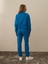 Kadın Mavi Pamuk Dokulu Oversize Sweatshirt 4