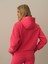 Kadın Pembe Pamuk Dokulu Oversize Sweatshirt 3