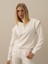 Kadın Ekru Pamuk Dokulu Regular Fit Sweatshirt 2