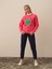Kadın Pembe Pamuk Dokulu Oversize Sweatshirt 1