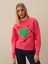 Kadın Pembe Pamuk Dokulu Oversize Sweatshirt 2