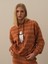 Kadın Oranj Esnek Dokulu Oversize Sweatshirt 2