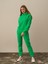 Kadın Yeşil Pamuk Dokulu Oversize Sweatshirt 1