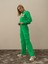 Kadın Yeşil Pamuk Dokulu Oversize Sweatshirt 3