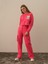 Kadın Pembe Pamuk Dokulu Oversize Sweatshirt 1
