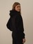 Kadın Siyah Pamuk Dokulu Oversize Sweatshirt 3