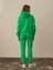 Kadın Yeşil Pamuk Dokulu Oversize Sweatshirt 4