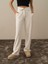 Kadın Ekru Pamuk Dokulu Oversize Sweat Pantolon 2