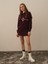 Kadın Bordo Pamuk Dokulu Regular Fit Sweatshirt 1