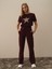 Kadın Bordo Pamuk Dokulu Oversize Sweat Pantolon 1