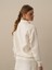 Kadın Ekru Pamuk Dokulu Regular Fit Sweatshirt 3