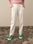 Kadın Kırık Beyaz Pamuk Dokulu Regular Fit Sweat Pantolon 2