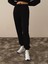 Kadın Siyah Pamuk Dokulu Oversize Sweat Pantolon 2