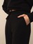Kadın Siyah Pamuk Dokulu Oversize Sweat Pantolon 3