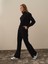 Kadın Siyah Pamuk Dokulu Regular Fit Sweat Pantolon 3