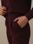 Kadın Bordo Pamuk Dokulu Regular Fit Sweat Pantolon 3