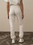 Kadın Kırık Beyaz Pamuk Dokulu Regular Fit Sweat Pantolon 3