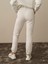 Kadın Kırık Beyaz Pamuk Dokulu Regular Fit Sweat Pantolon 4