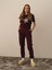 Kadın Bordo Pamuk Dokulu Regular Fit Sweat Pantolon 1