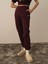 Kadın Bordo Pamuk Dokulu Regular Fit Sweat Pantolon 2