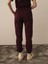 Kadın Bordo Pamuk Dokulu Regular Fit Sweat Pantolon 3
