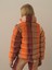 Kadın Oranj Esnek Dokulu Oversize Mont 4