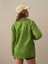 Kadın Yeşil Pamuk Dokulu Regular Fit Ceket 5