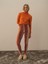 Kadın Oranj Esnek Dokulu Slim Fit Tayt 1