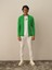 Erkek Yeşil Lüks Pamuk Dokulu Regular Fit Hırka 1