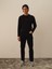 Erkek Siyah Pamuk Dokulu Slim Fit Pantolon 1