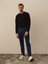 Erkek Mavi Pamuk Dokulu Slim Fit Pantolon 1