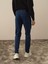 Erkek Mavi Pamuk Dokulu Slim Fit Pantolon 3