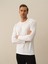 Erkek Kırık Beyaz Modal Dokulu Slim Fit Uzun Kollu Tişört 2