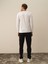 Erkek Kırık Beyaz Modal Dokulu Slim Fit Uzun Kollu Tişört 4