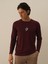 Erkek Bordo Modal Dokulu Slim Fit Uzun Kollu Tişört 2