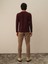Erkek Bordo Modal Dokulu Slim Fit Uzun Kollu Tişört 4