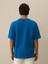 Erkek Mavi Pamuk Dokulu Oversize Tişört 4