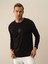 Erkek Siyah Modal Dokulu Slim Fit Uzun Kollu Tişört 2