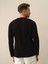 Erkek Siyah Modal Dokulu Slim Fit Uzun Kollu Tişört 3