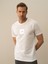Erkek Kırık Beyaz Pamuk Dokulu Regular Fit Tişört 2