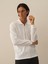 Erkek Kırık Beyaz Pamuk Dokulu Regular Fit Uzun Kollu Tişört 2