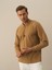 Erkek Camel Pamuk Dokulu Regular Fit Uzun Kollu Tişört 2