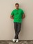 Erkek Yeşil Pamuk Dokulu Regular Fit Tişört 1