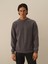 Erkek Koyu Gri Pamuk Dokulu Regular Fit Sweatshirt 2